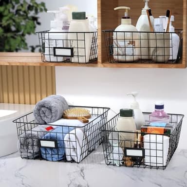 6 Pack Wire Baskets for Pantry Organization and Storage, Kitchen Organizer, 2 XXLarge & 2 XLarge & 2 Large - Image 5