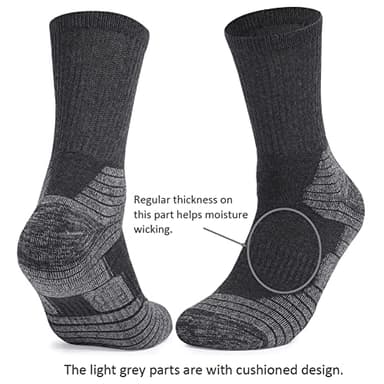 Fitliva Work Socks for Steel Toe Boots Men Size 13-15 Cushioned Cotton Crew Socks 6 Pack Black - Image 3