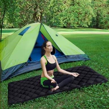 Cot Mattress Topper Pad Quilted, Non-Slip Super Soft Comfortable Cool Sleeping Pad 75"x30" for Camping Cot/Rv Bunk/Narrow Twin Beds, Black - Image 5
