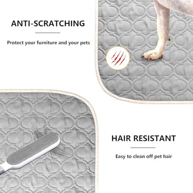 Bigbeer Waterproof Dog Blanket, Washable Pet Couch Covers for Dogs, Sofa Bed Furniture Protector Cover for Puppy Kids Reversible(68x82 Inch, Lightgrey+Cream) - Image 4