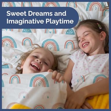 Kids Twin Size Rainbow Bed Sheets - 3 Piece Kids Rainbow Sheet Set - Raindrops Theme Bedding - Soft, Cute & Cozy - Breathable & Machine Washable - Colorful Bed Set for Boys, Girls, Teens & Toddlers - Image 7