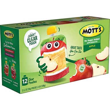 Mott's No Sugar Added Applesauce, 3.2 Oz Clear Pouches, 48 Count (4 Packs Of 12), Good Source Of Vitamin C, No Artificial Flavors - Image 13
