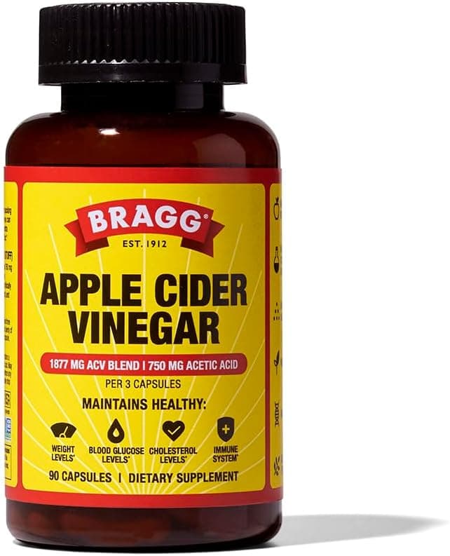 Bragg Apple Cider Vinegar Capsules with Vitamin D and Zinc - 90 Capsules - Supports The Immune System - Image 1