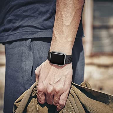 Lerobo Compatible for Apple Watch Band 44mm 45mm Series 10 11 46mm 42mm 49mm Men Women,Soft Silicone Breathable Sport Band Compatible for Apple Watch Ultra SE 3 2 for iWatch Series 9 8 7 6 5 4 3 Black - Image 6