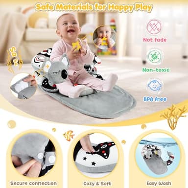 URMYWO Tummy Time Mat - 4 in 1 Cozy Tummy Time & Seated Support Pillow, Tummy Time Pillow for Newborn 0-12 Months, Infant Baby Sit Me Up Floor Seat Early Sensory Development Gifts Tummy Time Play Toys - Image 5
