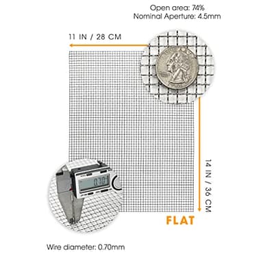 1 PC 11”X14” (28cmX36cm) Wire Mesh 5 Mesh, Sturdy Metal Mesh Sheets for DIY Projects 304 Stainless Steel No Rust Mesh Screen - Image 2