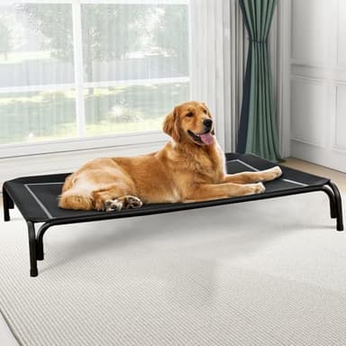 Elevated Dog Bed, Raised Outdoor Dog Bed for Large Sized Dog, Portable Cooling Pet Cot with Breathable & Washable Mesh, Indoor & Outdoor Pet Hammock with Skid-Resistant Feet - Image 3