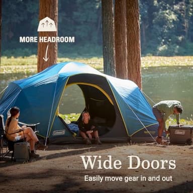 Coleman 4/6/8/10 Person Skydome Dark Room Tent with Rainfly, 5 Minute Setup, Blocks 90% of Sunlight, 20% More Headroom Than Traditional Tents - Image 6