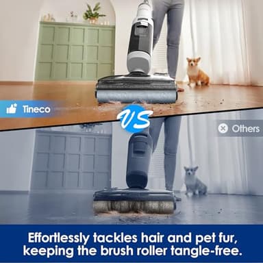 Tineco Floor ONE Stretch S6 Cordless Wet Dry Vacuum Cleaner, 180°Lay-Flat Smart Vacuum Mop, 40 Minutes Long Runtime 158℉ Flashdry Self-Cleaning, Dual-Sided Edge Cleaning Lightweight Floor Cleaner - Image 6