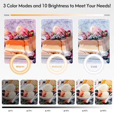 Overhead Camera Mount with Ring Light Phone Holder,10" LED Ring Light for Desk with Stand and Remote for iPhone,Phone Tripod with Light for Video Recording TikTok Live Stream Cooking Kitchen Vlogging - Image 4