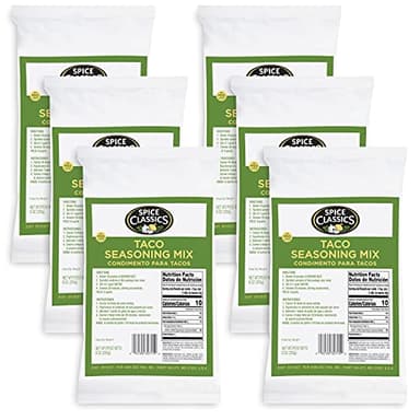 Spice Classics Taco Seasoning Mix, 9 oz (Pack of 6) - Six Individual Packets of 9 Ounce Taco Seasoning Mix for Mexican-Inspired Flavor, Ideal on Chicken, Pork, Veggies and More - Image 1