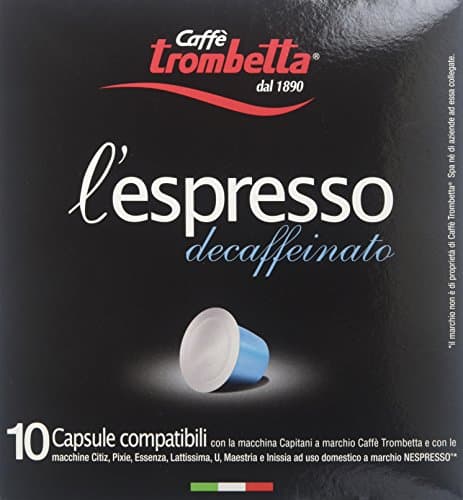 Trombetta l'espresso Decaffeinato,13.0 Pound(Pack of 8), blend of decaffeinated coffee, Rich aroma and full of flavor but without caffeine - Image 1