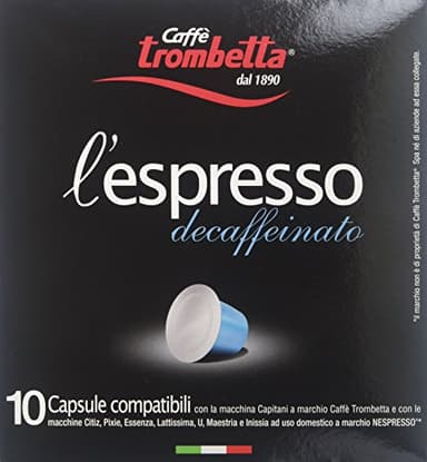 Trombetta l'espresso Decaffeinato,13.0 Pound(Pack of 8), blend of decaffeinated coffee, Rich aroma and full of flavor but without caffeine - Image 1