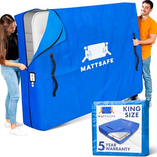 Nordic Elk Mattress Bags for Moving and Storage (King) Heavy Duty Moving Supplies, 8 Sturdy Handles, Strong Zipper, Mattress Cover Bed Bags, Storage Cover Essentials Packing Protector - Image 1