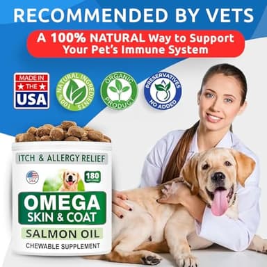 BARK&SPARK Omega 3 for Dogs - 180 Fish Oil Treats for Dog Shedding, Skin Allergy Chews, Itch Relief, Hot Spots Treatment - Joint Health - Skin and Coat Supplement - EPA & DHA Fatty Acids - Salmon Oil - Image 5