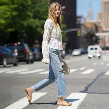 ATHMILE Sandals Women Dressy Summer Flat Comfortable Fashion Beach Cute Ladies Slides Leather Casual Dress Women's Sandals 2025 Gold Size 9 - Image 2