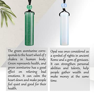 Top Plaza 2 Pcs Green Aventurine Opal Healing Crystal Stone Necklaces for Men Amulet Protection Cylindrical Pendant Necklaces Adjustable Braided Natural Quartz Gemstone Necklace Jewelry - Image 3