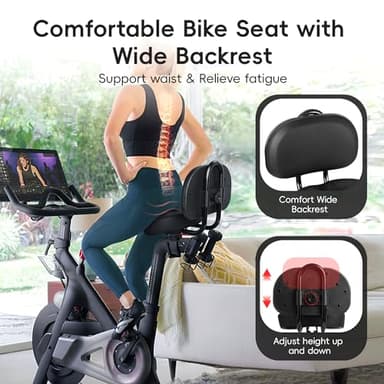 COOLWUFAN Oversized Bike Seat with Backrest for Peloton Bike, Wide Bicycle Saddle Compatible with Peloton, Road, Exercise, Tricycle, Electric Bike - Image 3