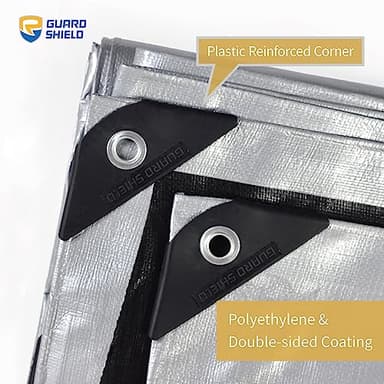 GUARD SHIELD Heavy Duty Tarp Waterproof 16x16 Feet Grey Large Outdoor Tarps Cover 12mil - Image 2