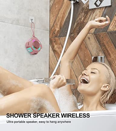 comiso Bluetooth Shower Speaker, Waterproof Bluetooth Speakers IPX7, Floating 2000mAh, Portable Wireless Speaker with LED Light, Loud HD Sound and Bass for Travel Beach Pool, Camping, Ideal Gifts. - Image 5