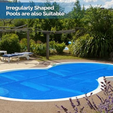 VINGLI 12Mil Solar Pool Heater 24FT Round Solar Blanket-Heavy Duty Solar Pool Cover for Above Ground Pool-Solar Heater for Inground Pool, Blue (24') - Image 7