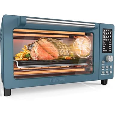 Nuwave Bravo Pro Smart Air Fryer Toaster Oven Combo, Airfryer Convection Oven Countertop, 10-in-1 Functions with Quicker & Even Crisp Technology, 1800W, 50-450°F, PFAS-Free, 21QT, Cozy Blue - Image 1