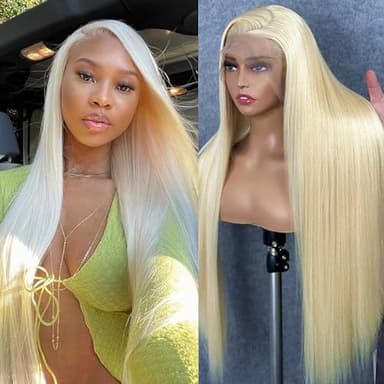 GZX 30 Inch 613 Lace Front Wig Human Hair 13x4 HD Transparent Straight Lace Front Wigs Human Hair 180% Density Glueless Wigs Natural Hairline - Image 7
