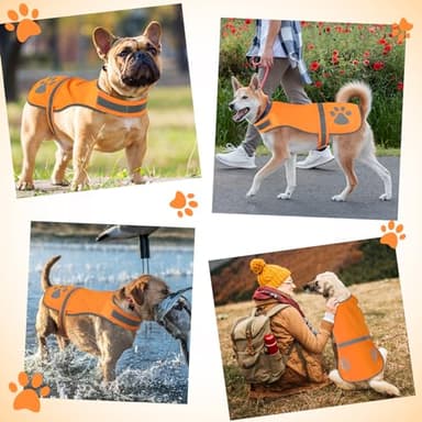 Candofly Reflective Dog Vest, High Visibility Safety Pet Hunting Jacket for Night Walking Camping (Orange, Medium) - Image 6