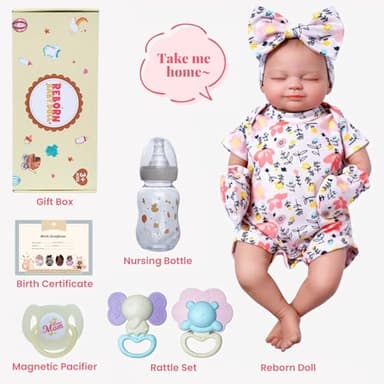 BABESIDE Silicone Baby Doll Lifelike Reborn - Skylar, 17-Inch Realistic Newborn Silicone Full Body Doll Real Life Baby Doll Girl with Gift Box for Cuddling, Role Playing and Collection - Image 9