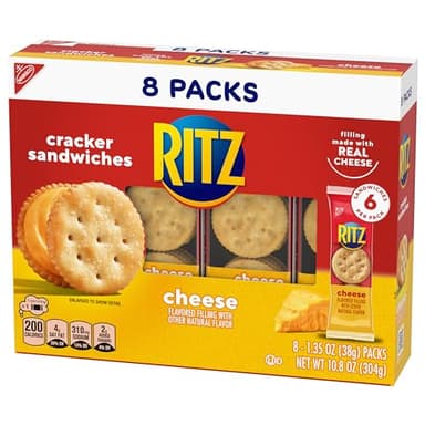 RITZ Cheese Sandwich Crackers, Lunch Snacks, 48 Snack Packs (6 Boxes, 6 Crackers Per Pack) - Image 14