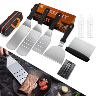 TianfuSpanda Griddle Accessories Kit, Flat Top Grill Accessories 9Pcs BBQ Tool Sets Blackstone Accessories with Scraper, Spatula, Grilling Cooking Kit Applicable to Blackstone - Image 1