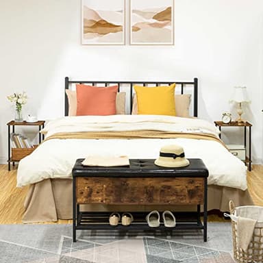 HOOBRO End Tables Set of 2, Small Side Table, Nightstand with 2-Layer Storage Shelves, Sofa Table for Small Spaces, Living Room, Bedroom, Stable Frame, Easy Assembly, Rustic Brown BF09BZP201 - Image 4