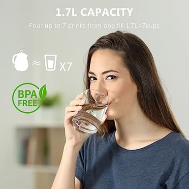 Evoloop 1.7L Electric Kettles, BPA Free Tea Kettle, Hot Water Boiler Heater, Stainless Steel Teapot, Auto Shut-Off & Boil-Dry Protection, 120V/1500W - Image 7