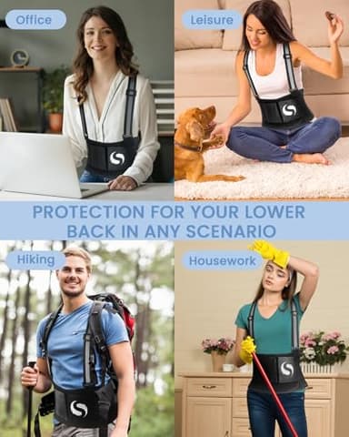SERVOMASTER Back Brace Posture Corrector for Women and Men, Breathable Fabric Back Support with Removable Suspender, Adjustable Lumbar Support Belt Work Back Brace for Moving Construction - Image 7