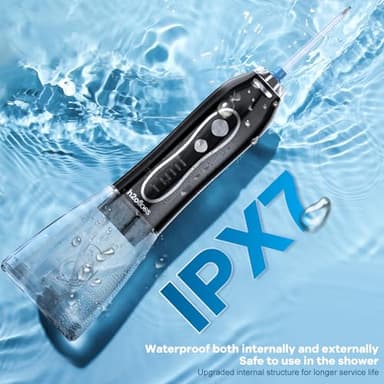H2ofloss Water Dental Flosser Teeth Pick -Portable Oral Irrigator with 5 Modes, Rechargeable IPX7 Waterproof Orthodontic Teeth Cleaner Pick Cordless for Home Travel-300ml Water Tank - Image 6