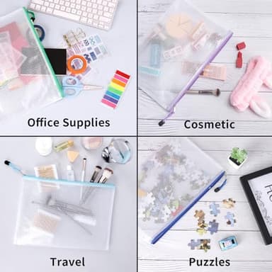 EOOUT 24pcs Mesh Zipper Pouch Bags, A4 Zipper Bags for Organizing Storage, Waterproof Zipper Pouches, Letter Size, File Bags for School, Toys, Puzzle, Board Games and Office Supplies - Image 5
