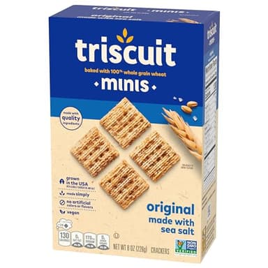 Triscuit Minis Original Whole Grain Wheat Crackers, Vegan Snacks, Bulk Snack Crackers, 6 - 8 oz Boxes - Image 15