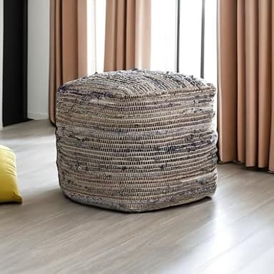 Signature Design by Ashley Absalom Hemp Pouf, 16 x 16 Inches, Multicolored - Image 5