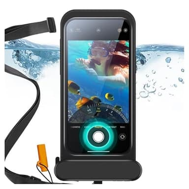 ESR Waterproof Phone Pouch for iPhone 15 Pro Max /14 Pro Max, Underwater Touch Sensitivity, IPX8 Floating Waterproof Cellphone Case with Lanyard, Dry Bag for Snorkeling, Black - Image 1