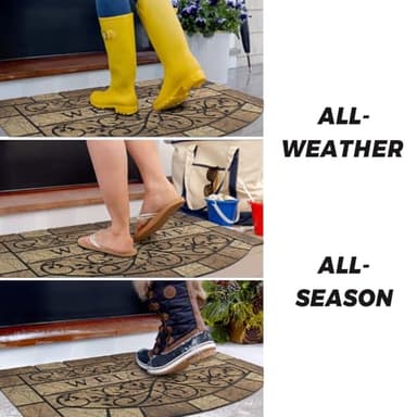 MTOUOCK Durable Welcome Door Mats, 24"x36" Heavy-Duty Large Welcome Mat for Front Door with Non-Slip Rubber Backing, Door Mats for Outside Entry High Traffic Area(Leaves) - Image 7