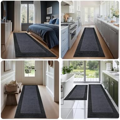 DOMUSTEX Machine Washable Kitchen Rug 32" x 84", Non Slip Kitchen Mat for Floor, Absorbent Entrance Runner Rug for Bedroom, Hallway, Bathroom, Door (Roll Packing) - Image 5
