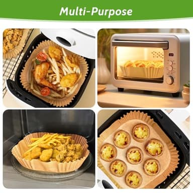 360 Pcs 6.5” Square Unbleached Heavy Duty Air Fryer Paper Liners Disposable, Non-Stick & Non-Leak Parchment Paper Liners for Airfryer Basket, Deep Fryer Parts & Accessories - Image 6