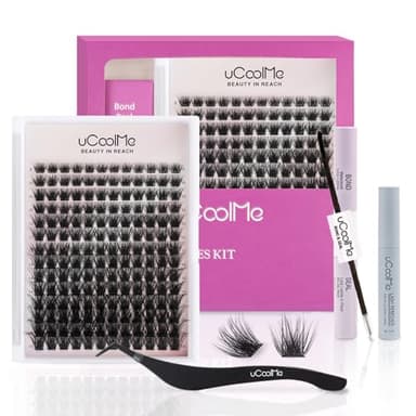 Magic Lash Clusters Kit 8-18mm Volume Wispy Eyelash Clusters Kit D Curl - WideSpan DIY Eyelash Extension Kit Cat Eye Lashes Individual Fake Eyelashes Clusters Kit with 0.05mm Ultra-Thin Black Band - Image 1