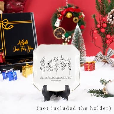 Jelershy Friendship Gifts for Women Jewelry Dish Trinket Tray - A Sweet Friendship Refreshes The Soul, Christian Birthday Gifts for Women Best Friend Christmas Mothers Day Religious Gift - Image 6