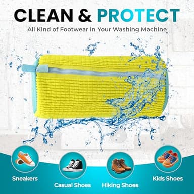DASZERX Shoe Washing Machine Bag - 2 Pcs Set - Resuable Shoe Bag for Washing Machine and Dryer - 360° Wrap Shoe Washing Bag for Sneakers, Boots & Delicate Footwear - Image 3