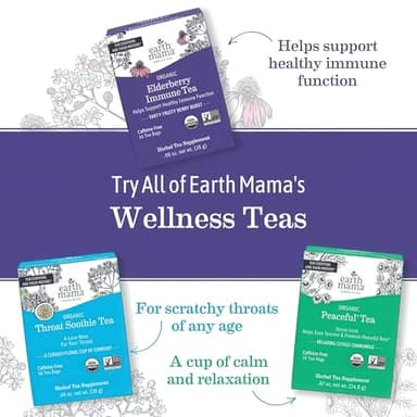 Earth Mama Organic Raspberry Leaf Tea Bags | Labor Tonic & Menstrual Support Herbal Tea, Red Raspberry Leaf Tea for Pregnancy & Postpartum Care Recovery, Caffeine Free Tea, Non GMO, (16 Teabags, 3-Pk) - Image 9