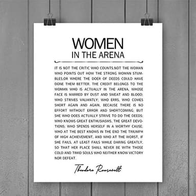ZLKAPT Women in the Arena Feminist Wall Art Sign Theodore Roosevelt Print Feminism Inspirational Quotes Gift for Her 8 x 10 Inches Unframed - Image 5