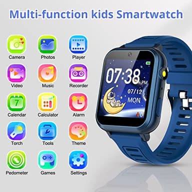 Smart Watch for Kids with 24 Puzzle Games HD Touch Screen Camera Music Player Pedometer Alarm Clock Calculator Flashlight 12/24 hr Gifts for 4-12 Year Old Boys Toys for Kids - Image 2