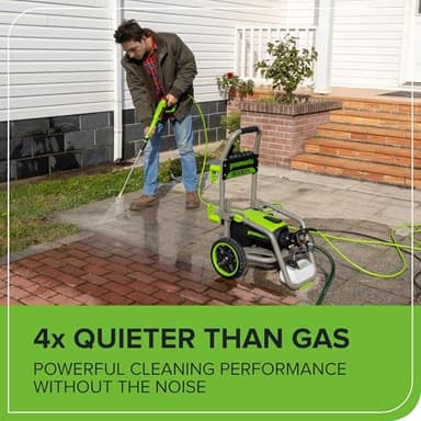 Greenworks Pro Brushless 3000 PSI (CSA Certified) 2.0 GPM Max / 1.1 GPM Electric Pressure Washer (Foldable Handles, Rugged Steel Frame, 25 FT Hose, 35 FT GFCI Power Cord) - Image 9