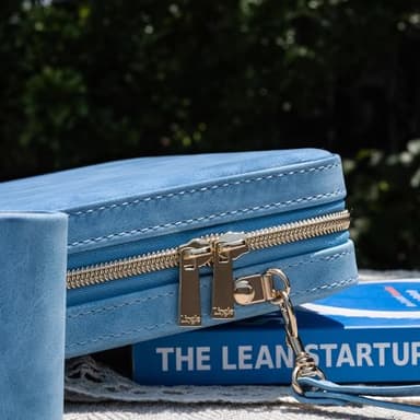 Lingle Backgammon Sets for Adults, Classic Board Game with Folding Leather Backgammon Case, Portable Travel Backgammon Game Set (Blue) - Image 3